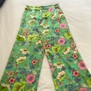 NWT Zara Satin Floral Wide Leg Pants XL